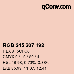 Color code: RGB 245 207 192 | qconv.com