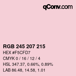 Color code: RGB 245 207 215 | qconv.com