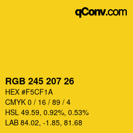 Código de color: RGB 245 207 26 | qconv.com