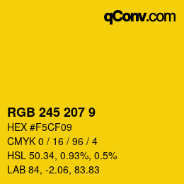 颜色代码: RGB 245 207 9 | qconv.com