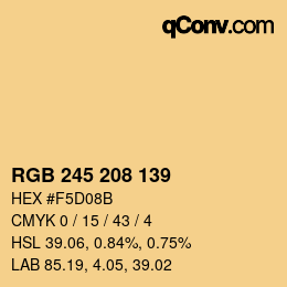 Color code: RGB 245 208 139 | qconv.com