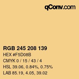 Color code: RGB 245 208 139 | qconv.com