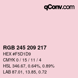 カラーコード: RGB 245 209 217 | qconv.com