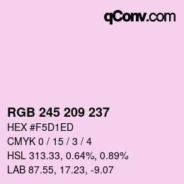 Color code: RGB 245 209 237 | qconv.com