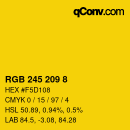 カラーコード: RGB 245 209 8 | qconv.com