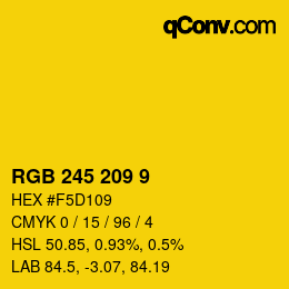 カラーコード: RGB 245 209 9 | qconv.com