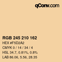 Código de color: RGB 245 210 162 | qconv.com