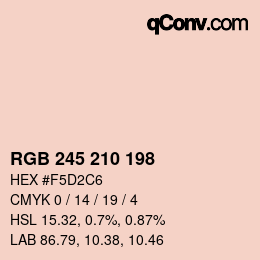 Color code: RGB 245 210 198 | qconv.com
