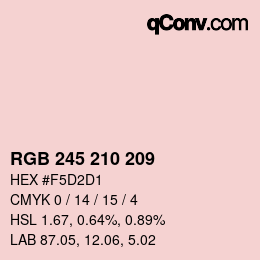 颜色代码: RGB 245 210 209 | qconv.com