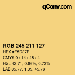 颜色代码: RGB 245 211 127 | qconv.com