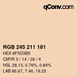 颜色代码: RGB 245 211 181 | qconv.com