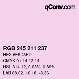 Color code: RGB 245 211 237 | qconv.com
