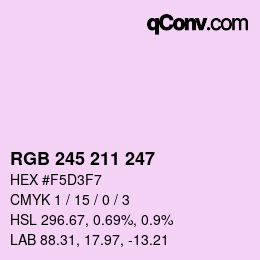 Color code: RGB 245 211 247 | qconv.com