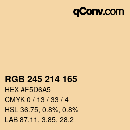 颜色代码: RGB 245 214 165 | qconv.com