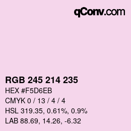 カラーコード: RGB 245 214 235 | qconv.com