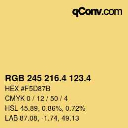 カラーコード: RGB 245 216.4 123.4 | qconv.com