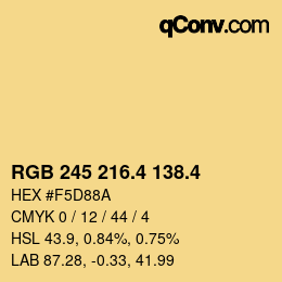 カラーコード: RGB 245 216.4 138.4 | qconv.com