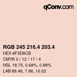 カラーコード: RGB 245 216.4 203.4 | qconv.com