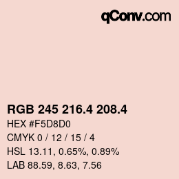 カラーコード: RGB 245 216.4 208.4 | qconv.com