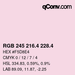 カラーコード: RGB 245 216.4 228.4 | qconv.com