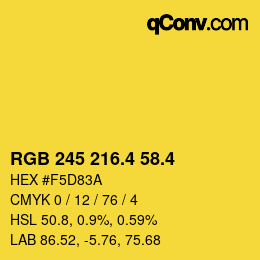 カラーコード: RGB 245 216.4 58.4 | qconv.com