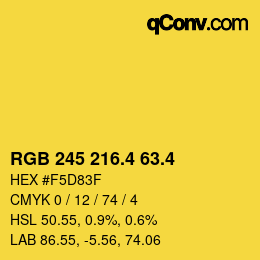 カラーコード: RGB 245 216.4 63.4 | qconv.com