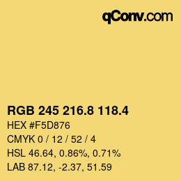 カラーコード: RGB 245 216.8 118.4 | qconv.com
