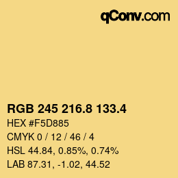 カラーコード: RGB 245 216.8 133.4 | qconv.com