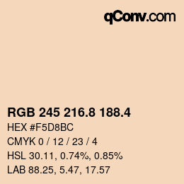 カラーコード: RGB 245 216.8 188.4 | qconv.com