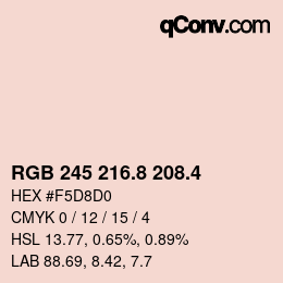 カラーコード: RGB 245 216.8 208.4 | qconv.com