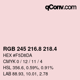 カラーコード: RGB 245 216.8 218.4 | qconv.com