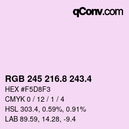 カラーコード: RGB 245 216.8 243.4 | qconv.com