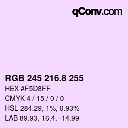 Color code: RGB 245 216.8 255 | qconv.com