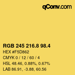 カラーコード: RGB 245 216.8 98.4 | qconv.com