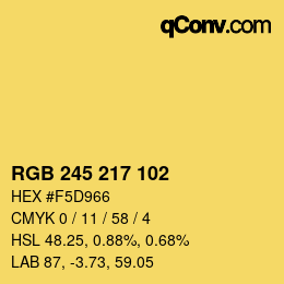 Color code: RGB 245 217 102 | qconv.com