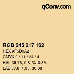 Color code: RGB 245 217 162 | qconv.com