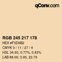 Color code: RGB 245 217 178 | qconv.com