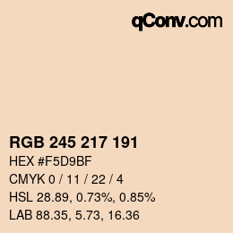 Color code: RGB 245 217 191 | qconv.com