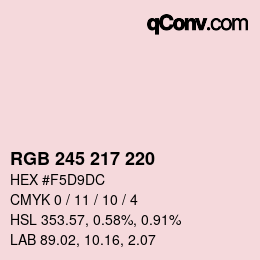 カラーコード: RGB 245 217 220 | qconv.com