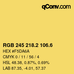 カラーコード: RGB 245 218.2 106.6 | qconv.com