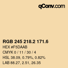 カラーコード: RGB 245 218.2 171.6 | qconv.com