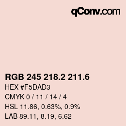 カラーコード: RGB 245 218.2 211.6 | qconv.com