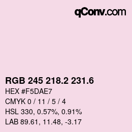 カラーコード: RGB 245 218.2 231.6 | qconv.com