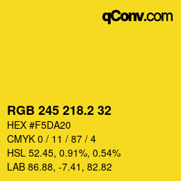 カラーコード: RGB 245 218.2 32 | qconv.com