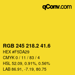 カラーコード: RGB 245 218.2 41.6 | qconv.com