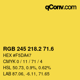 カラーコード: RGB 245 218.2 71.6 | qconv.com