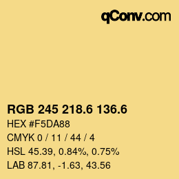 カラーコード: RGB 245 218.6 136.6 | qconv.com