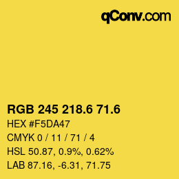 カラーコード: RGB 245 218.6 71.6 | qconv.com