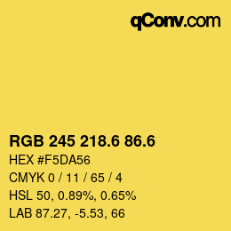 カラーコード: RGB 245 218.6 86.6 | qconv.com