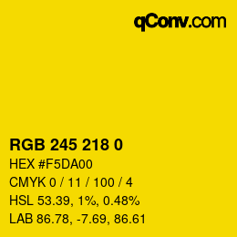 カラーコード: RGB 245 218 0 | qconv.com